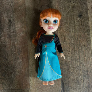 Girls Disney Anna Frozen Doll One Size Teal Black Dress